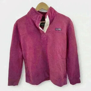 State Of Mine Women’s Small 1/4 Button Up Pullover Fleece Magenta Long Sleeve